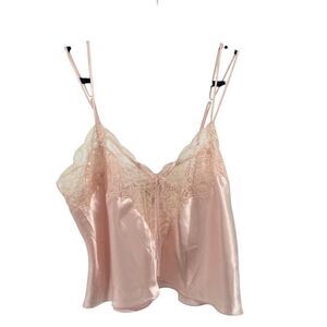 Victoria’s Secret Women’s Pink Gold Label Satin Lingerie Camisole Top Medium